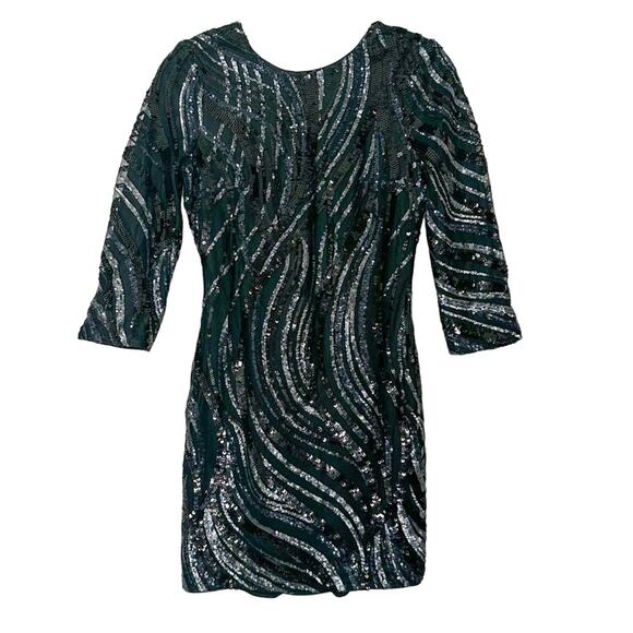 Express Silver and Black Sequin Mini Dress, EUC, Size 2, MSRP $128 - Picture 3 of 14